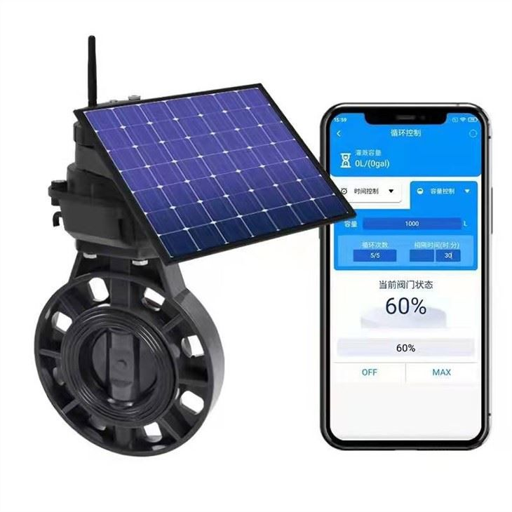 IoT LoRa 4G solar power Electric Actuated Flanged Ball Valves 